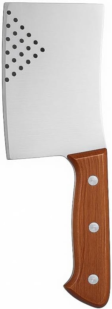 Fitto Stainless Steel Meat Chopper Knife with Wooden Handle, Heavy Duty Cleaver for Kitchen, Butcher Knife for Meat Cutting