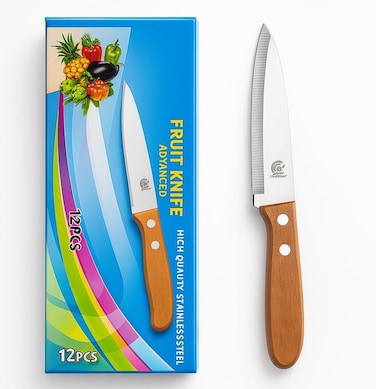 Fitto Stainless Steel Kitchen Knife with Wooden Handle, Sharp Chef Knife for Cooking, Durable and Ergonomic Design
