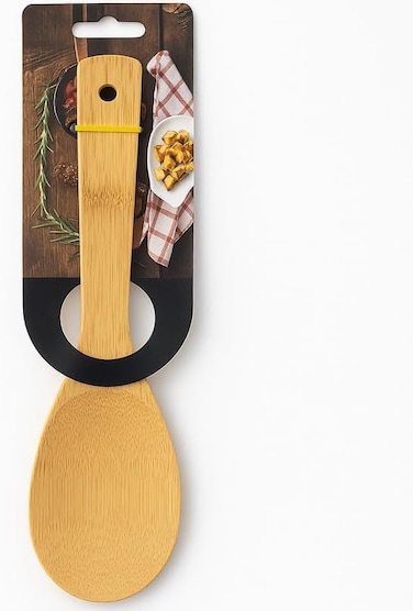Fitto Bamboo Kitchen Serving Spoon for Cooking and Serving, Eco-Friendly Utensil, Heat Resistant, Non-Scratch