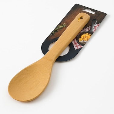 Fitto Bamboo Kitchen Serving Spoon for Cooking and Serving, Eco-Friendly Utensil, Heat Resistant, Non-Scratch