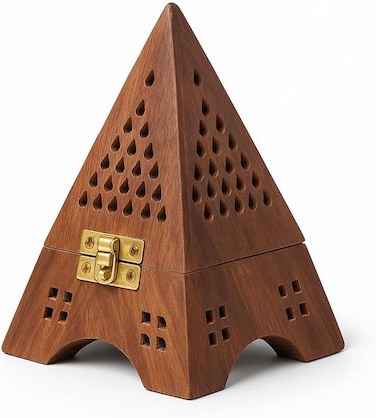 Fitto Wooden Bakhoor Burner for Home Fragrance, Incense Holder, Arabic Oud Burner