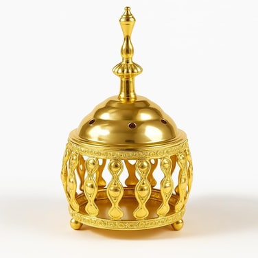 Fitto Bakhoor Burner Golden Color for Home Fragrance and Aromatherapy