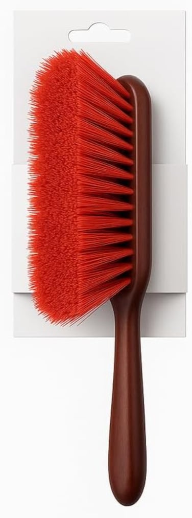 Fitto Small Brown Wooden Hand Brush for Cleaning and Dusting