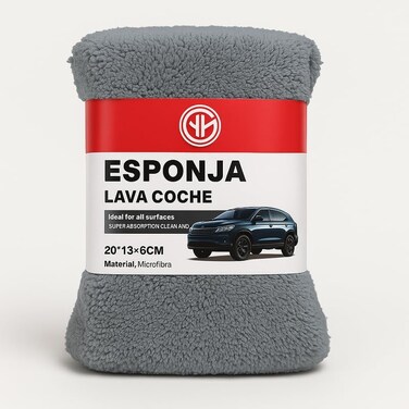 Fitto Car Washing Sponge 20x13x6cm, Soft Foam for Auto Detailing, Cleaning, and Polishing