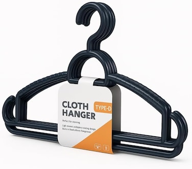 Fitto Plastic Hanger 3PC Set for Clothes, Durable and Space-Saving Wardrobe Organizers