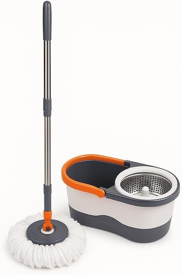 Fitto Floor Mop Bucket Set with Wringer, Microfiber Mop, 360 Degree Spin, Easy Cleaning System