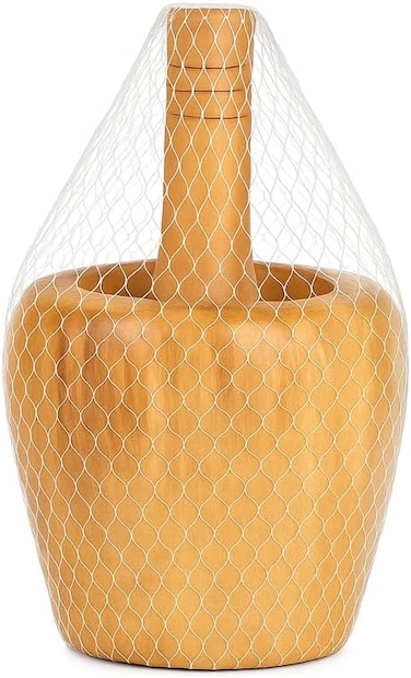 Fitto Wooden Mortar and Pestle Set for Grinding Spices and Herbs, Natural Wood Kitchen Tool