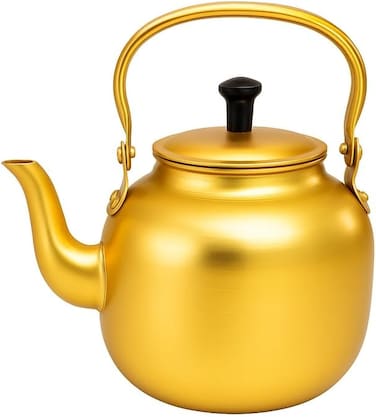 Fitto Golden Kettle 1.5L Electric Water Boiler, Stainless Steel, Fast Heating, Auto Shut-Off, Cordless Design