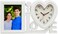 Fitto Love Photo Frame Black with White Border and Heart Shape Clock for Home Decor