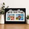Fitto Family Photo Frame with Dual Picture Slots and Decorative 'Family' Text, Black with White Border