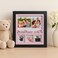 Fitto Baby Girl Photo Frame with Black Frame and Pink Border, 4 Picture Slots for Nursery Decor