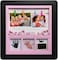 Fitto Baby Girl Photo Frame with Black Frame and Pink Border, 4 Picture Slots for Nursery Decor
