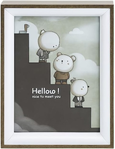 Fitto Brown Wooden Photo Frame with White Border, 8x10 Inch Size, Home Decor, Picture Display