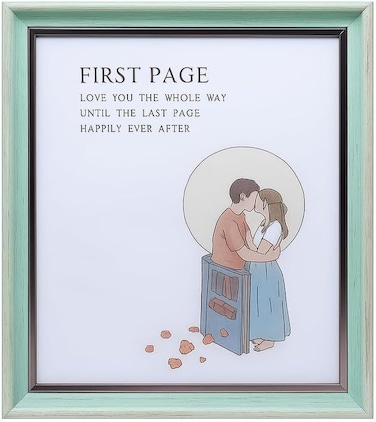 Fitto Wooden Photo Frame with Olive Green Border, 5x7 Inch, Decorative Picture Frame for Home and Office
