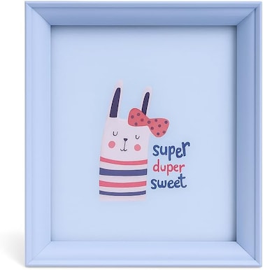 Fitto Wooden Photo Frame with Blue Border, 6x8 Inch Size, Decorative Picture Frame for Home and Office