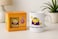 Fitto White Ceramic Mug with Superhero Emoji Print, 350ml Coffee Cup, Fun Design for Home or Office