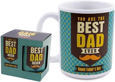 Fitto White and Green Ceramic Mug - You Are the Best Dad Ever - Father's Day Gift, Coffee Cup, Dad Mug
