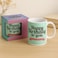 Fitto Green and White Ceramic Mug with Happy Birthday Print in Black, 350ml Coffee Cup