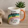 Fitto White Ceramic Mug with Happy Birthday Print and Colorful Diamond Design
