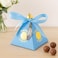 Fitto 12 Pieces Blue Pyramid Shape Candy Box 8.5x8.5x10cm for Party Favors and Events