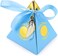 Fitto 12 Pieces Blue Pyramid Shape Candy Box 8.5x8.5x10cm for Party Favors and Events