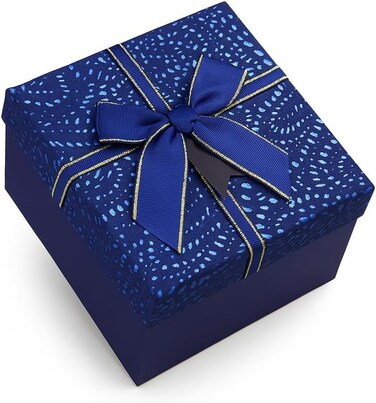 Fitto Square Blue Paper Gift Box 13x13.5x8cm for  Gift, Jewelry, Keepsakes, and Special Occasions