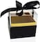 Fitto Transparent Acrylic  Gift Flower Box with Ribbon, 13x13x12cm, Black