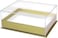 Fitto Transparent Acrylic Rectangular Box 18x13.5x7.5cm, Golden Color, Storage Organizer for Home and Office
