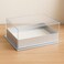 Fitto Transparent Acrylic Rectangular Box 18x13.5x7.5cm Silver Color for Storage and Display