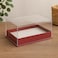 Fitto Transparent Acrylic Rectangular Box 18x13.5x7.5cm Red for Storage and Display
