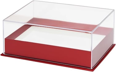 Fitto Transparent Acrylic Rectangular Box 18x13.5x7.5cm Red for Storage and Display
