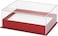 Fitto Transparent Acrylic Rectangular Box 18x13.5x7.5cm Red for Storage and Display
