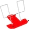 Fitto Metal Desk Lectern Book Stand, Adjustable Reading Stand for Books, Tablets &amp; Documents &ndash; Sturdy Foldable Desktop Holder (230mm, Red)