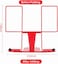 Fitto Metal Desk Lectern Book Stand, Adjustable Reading Stand for Books, Tablets &amp; Documents &ndash; Sturdy Foldable Desktop Holder (230mm, Red)
