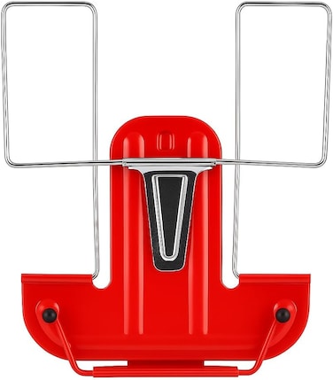 Fitto Metal Desk Lectern Book Stand, Adjustable Reading Stand for Books, Tablets &amp; Documents &ndash; Sturdy Foldable Desktop Holder (230mm, Red)