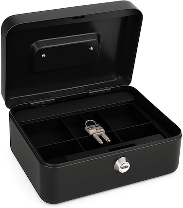 Fitto Deposit Box 9x12.5cm Black for Document & File Storage