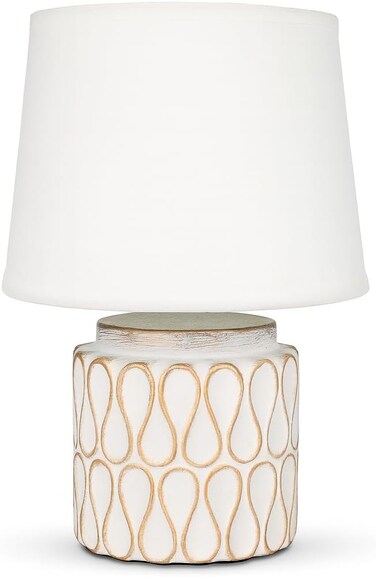Fitto White Ceramic Table Lamp with Modern Design for Home and Office Decor