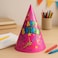 Fitto Pink Birthday Party Cone Hats Medium Pack of 6 - Paper Cone Party Hats for Kids & Adults, Disposable Party Accessories