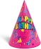Fitto Pink Birthday Party Cone Hats Medium Pack of 6 - Paper Cone Party Hats for Kids & Adults, Disposable Party Accessories