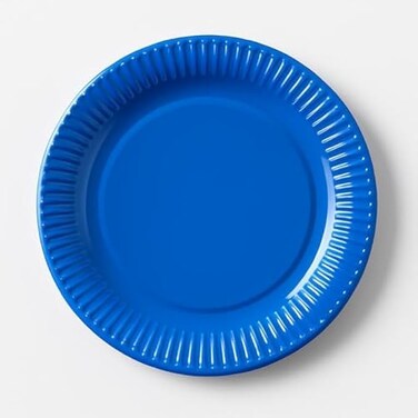 Fitto 9 Inch Round Party Plates Blue - Disposable Paper Plates for Parties, Picnic, BBQ, Weddings & Catering