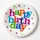 Fitto Happy Birthday Round Paper Plates 7 Inch Disposable Party Plates for Birthday Tableware