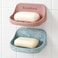 Fitto Soap Box Pack of 2 Assorted Colors - Plastic Soap Dish Holder for Bathroom &amp; Travel, Ventilated Leakproof Soap Case for Bar Soap