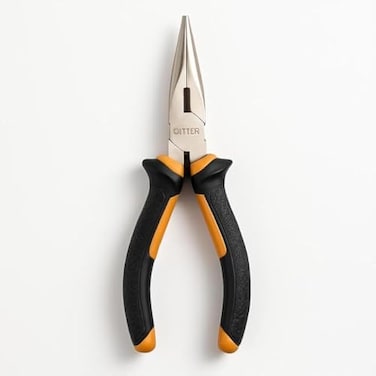 Fitto Needle Nose Pliers 6 Inch - Black Handle Long Nose Precision Pliers for Electronics, Jewelry, DIY and Crafts