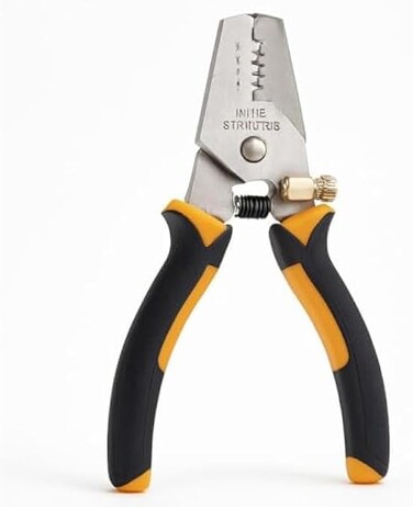 Fitto 6-Inch Wire Stripper Pliers, Black Handle - Wire Cutter &amp; Cable Stripping Tool for Electrical and DIY Use