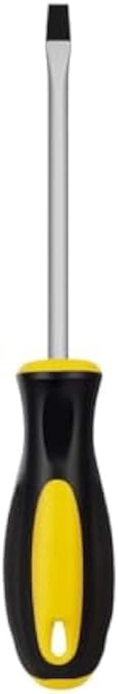 Fitto 6x125mm Slotted Screwdriver 6mm Flat Head, Hardened Steel Shaft, Ergonomic Non-Slip Handle for Home Auto Workshop