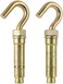 Fitto Shield Anchor Hook Rawl Bolt 2-Pack - Expansion Anchor for Concrete &amp; Masonry, Metal Hook Bolt for Wall Fixings
