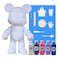 DIY Fluid Acrylic Pouring Paint COOL-BEAR 33 CM Piggy Bank Kit Colors: White, Black, Fluorescent-Pink, Light-Purple, Dark-Blue. Arts and Crafts.