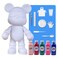 DIY Fluid Acrylic Pouring Paint COOL-BEAR 33 CM Piggy Bank Kit Colors: Light-Pink, Rose-Red, Blue-Green, Fluorescent-Pink, Dark-Blue. Arts and Crafts.