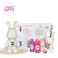 DIY Fluid Acrylic Pouring Paint Cool-Bunny 23cm Piggy Bank Kit + Toy Keychain and Glitter: Light-Pink, Fluorescent-Pink, Light-Purple. Birthday gift Creative workshop Arts and Craft