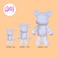 DIY Fluid Acrylic Pouring Paint Cool-Bear 23cm Piggy Bank Kit + Toy Keychain and Glitter: Light-Blue, Green, Silver. Birthday gift Creative workshop Arts and Craft